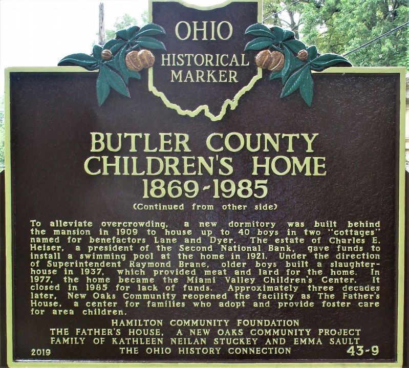 Butler County Children’s Home Marker image. Click for full size.