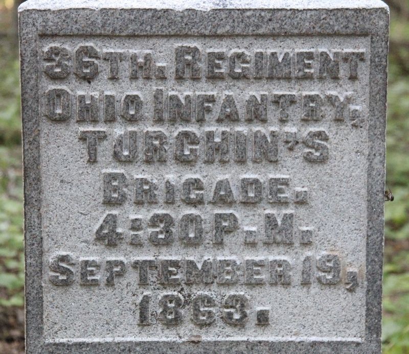 36th Ohio Infantry Marker. Click for full size. 36th Ohio Infantry Marker image. Click for full size.