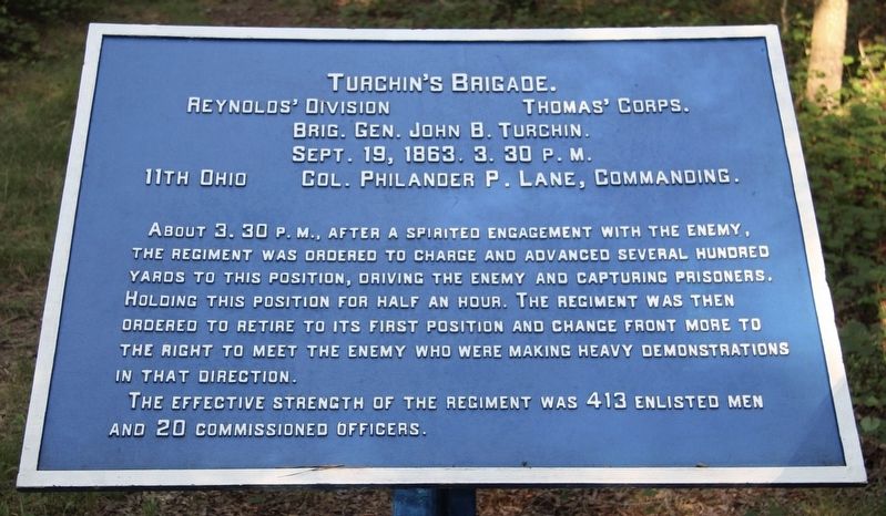 Turchin's Brigade Marker. Click for full size. Turchin's Brigade Marker image. Click for full size.