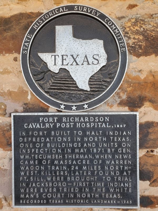 Fort Richardson Cavalry Post Hospital, 1867 Marker image. Click for full size.