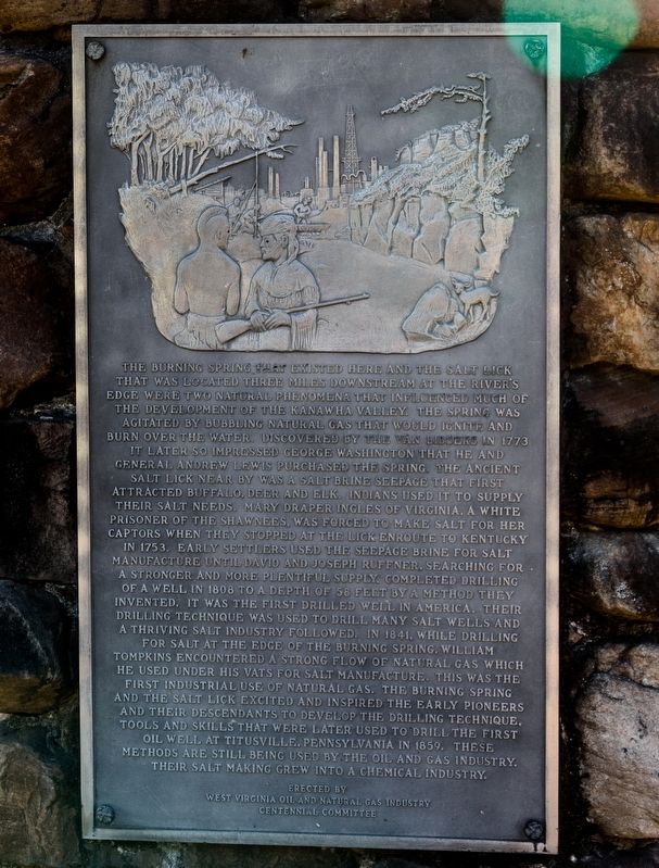 Tablet on the Burning Spring Monument image. Click for full size.