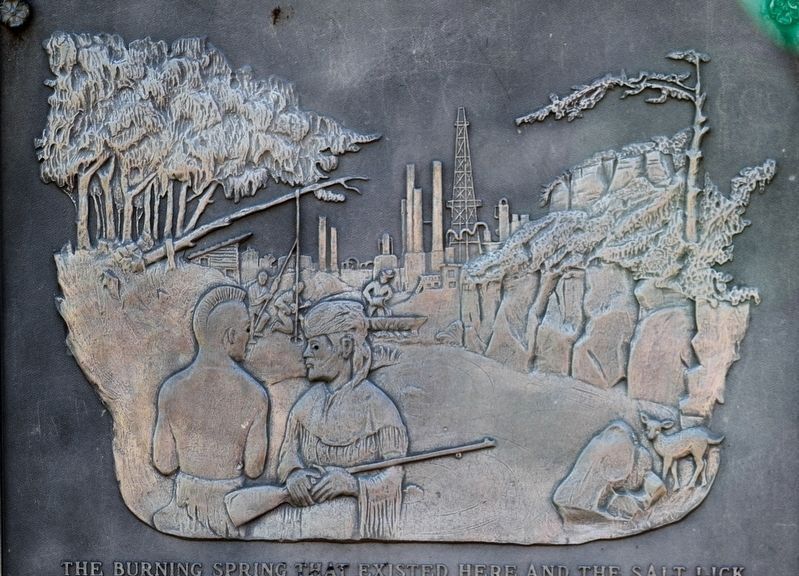 Bronze relief on monument tablet image. Click for full size.