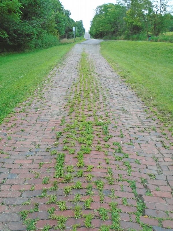 Historical Brick Section Of The LINCOLN HIGHWAY. Click for full size. Historical Brick Section Of The LINCOLN HIGHWAY image. Click for full size.