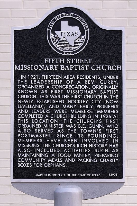 Fifth Street Missionary Baptist Church Marker image. Click for full size.