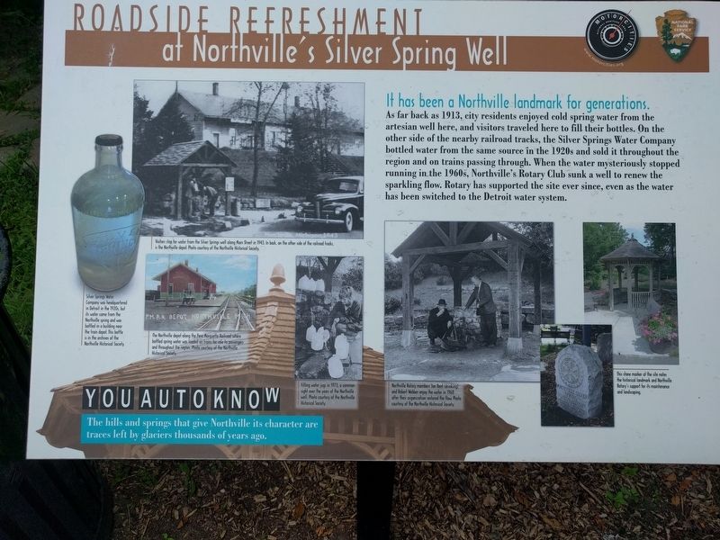 Roadside Refreshment: at Northville's Silver Spring Well Marker image. Click for full size.