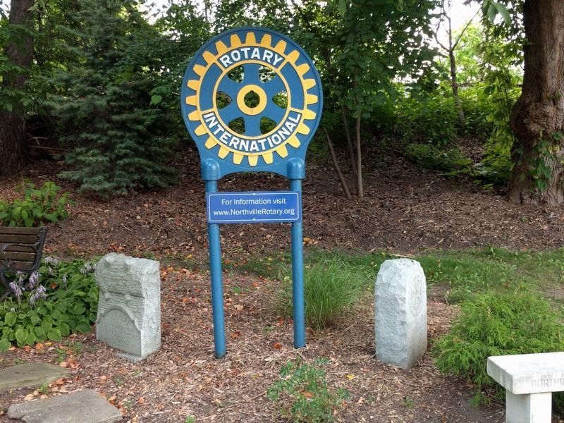 Rotary International Sign and Stones image. Click for full size.