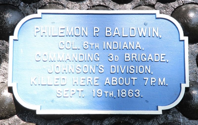 Philemon P. Baldwin Memorial Shell Monument. Click for full size. Philemon P. Baldwin Memorial Shell Monument image. Click for full size.