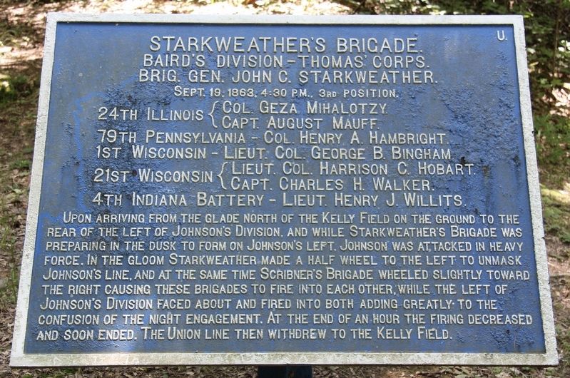 Starkweather's Brigade Marker. Click for full size. Starkweather's Brigade Marker image. Click for full size.