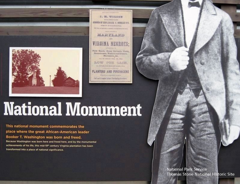 Booker T. Washington National Monument (Center 1/3 of marker.) image. Click for full size.
