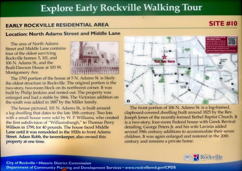 Early Rockville Residential Area Marker image. Click for full size.
