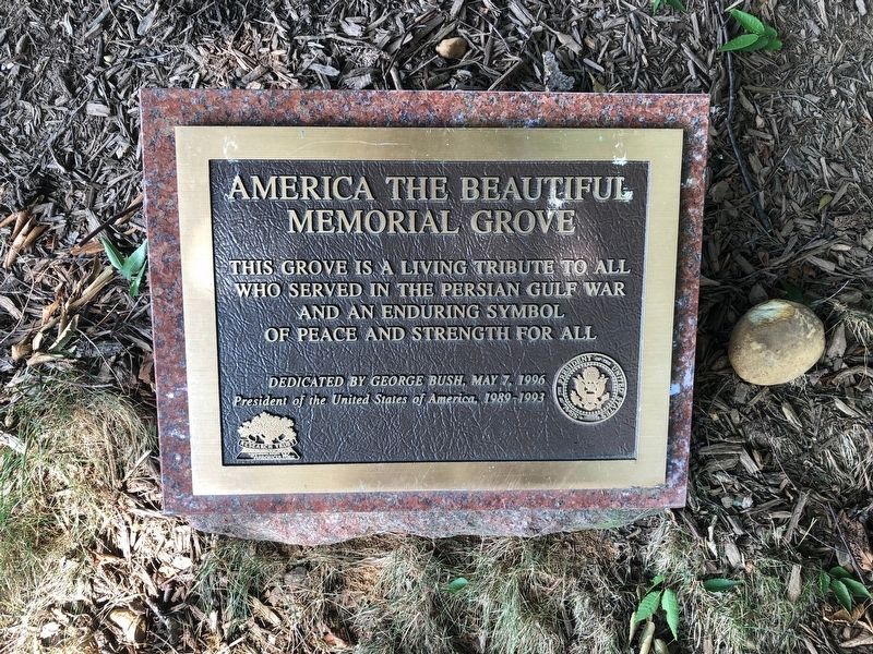 America the Beautiful Memorial Grove Marker image. Click for full size.