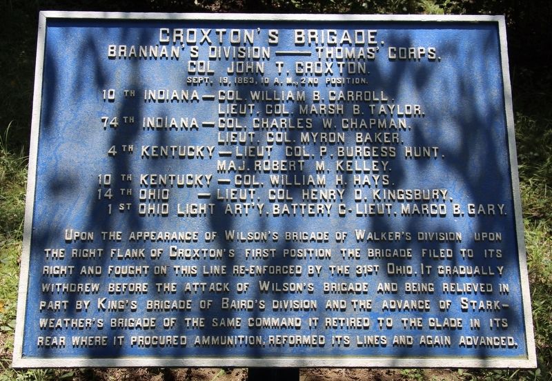 Croxton's Brigade Marker image. Click for full size.