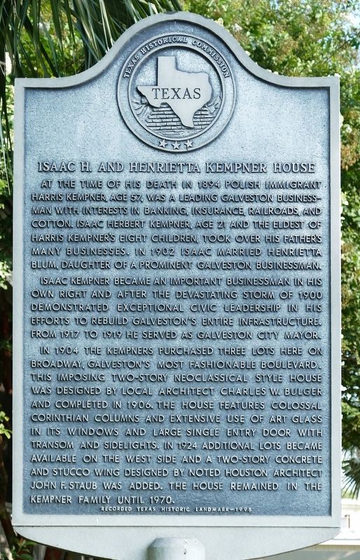 Isaac H. and Henrietta Kempner House Marker image. Click for full size.