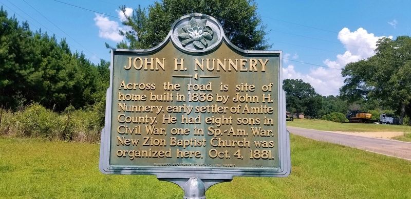 John H. Nunnery Marker image. Click for full size.