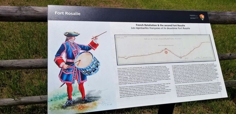 French Retaliation & the Second Fort Rosalie Marker image. Click for full size.