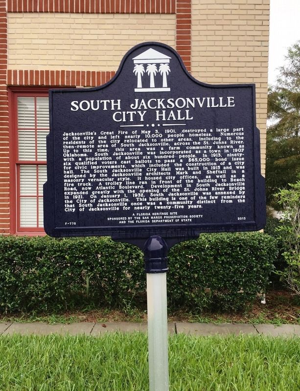 South Jacksonville City Hall Marker image. Click for full size.