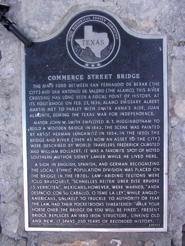 Commerce Street Bridge Marker image. Click for full size.