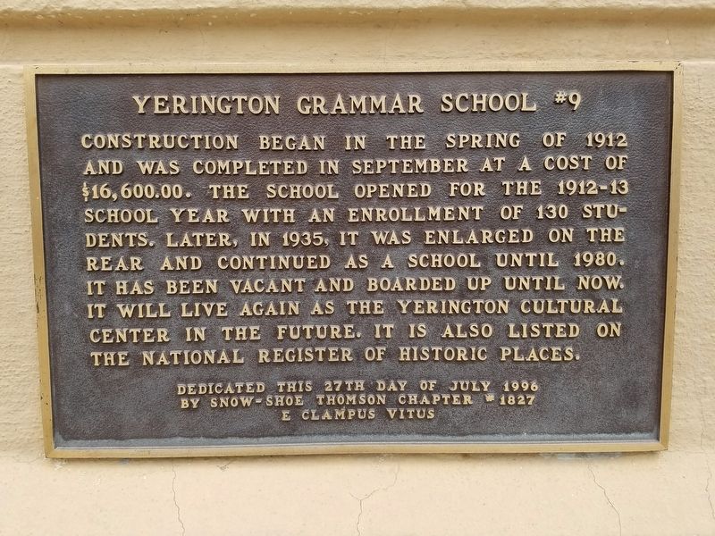 Yerington Grammar School #9 Marker image. Click for full size.