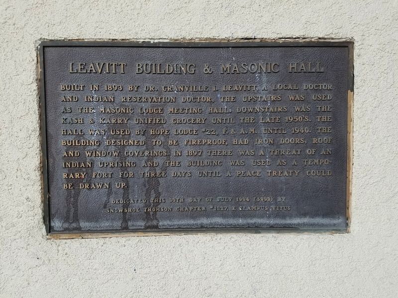 Leavitt Building & Masonic Hall Marker image. Click for full size.
