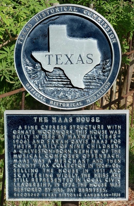 The Maas House Marker. Click for full size. The Maas House Marker image. Click for full size.