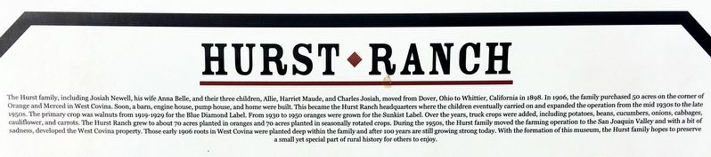 Hurst Ranch Marker image. Click for full size.