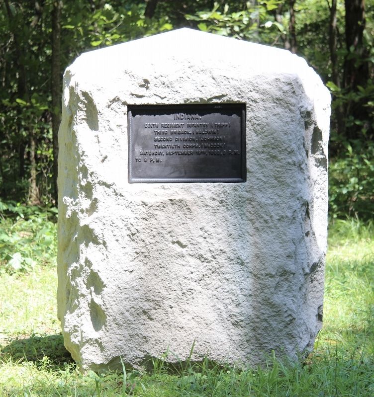 6th Indiana Infantry Marker image. Click for full size.