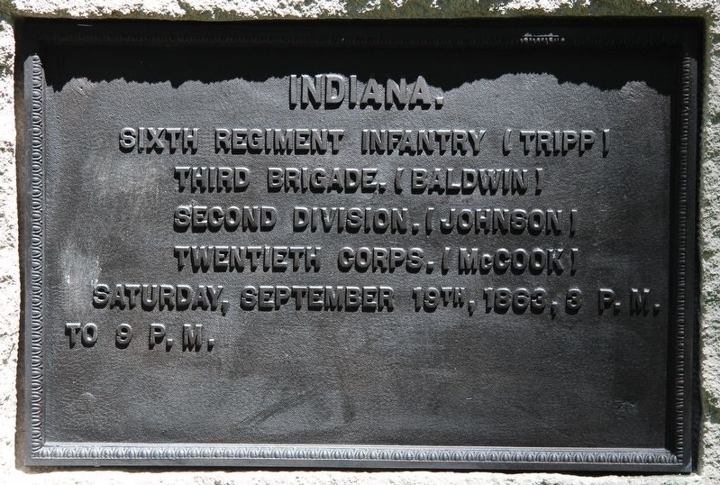 6th Indiana Infantry Marker image. Click for full size.
