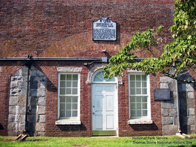 Confinement of Jefferson Davis Marker & the Honoring Dr. John J. Craven Marker. Click for full size. Confinement of Jefferson Davis Marker & the Honoring Dr. John J. Craven Marker image. Click for full size.