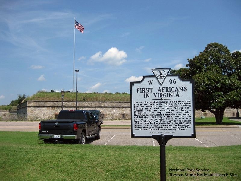 First Africans in Virginia Marker. Click for full size. First Africans in Virginia Marker image. Click for full size.