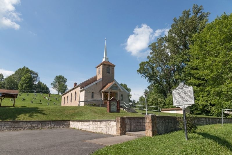 Zoar Baptist Church and Marker image. Click for full size.