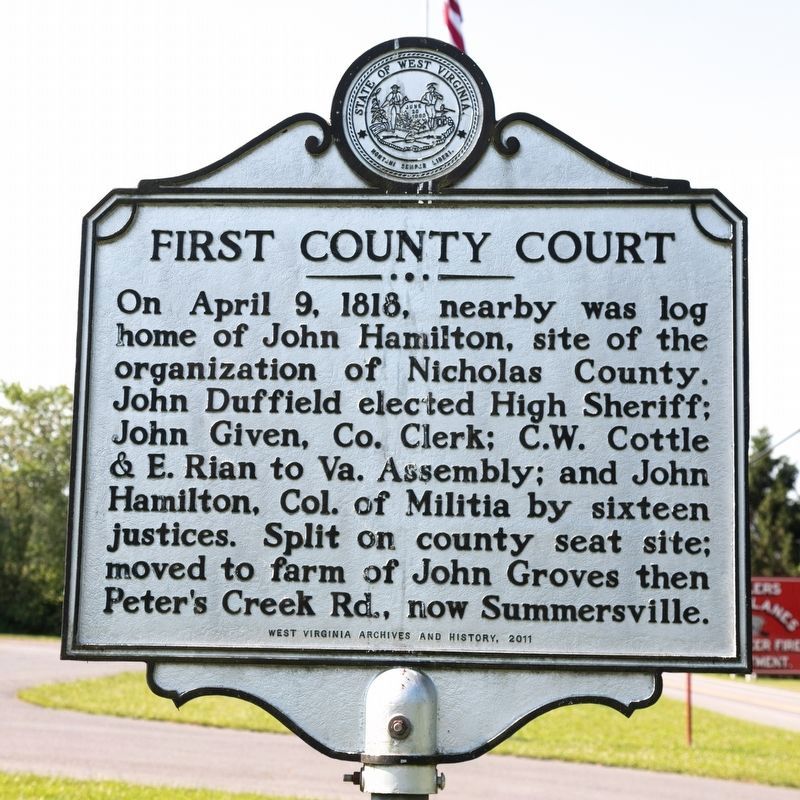 First County Court side of marker image. Click for full size.