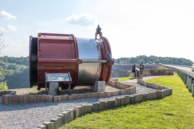 Howell Bunger Valve and Interpretive Panel image. Click for full size.