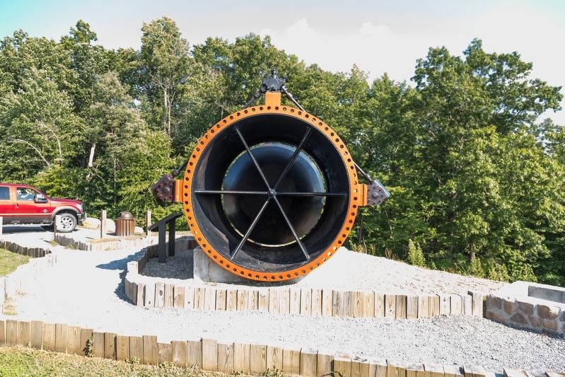 Howell Bunger Valve and its Interpretive Panel image. Click for full size.