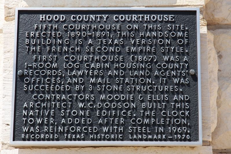 Hood County Courthouse Marker image. Click for full size.
