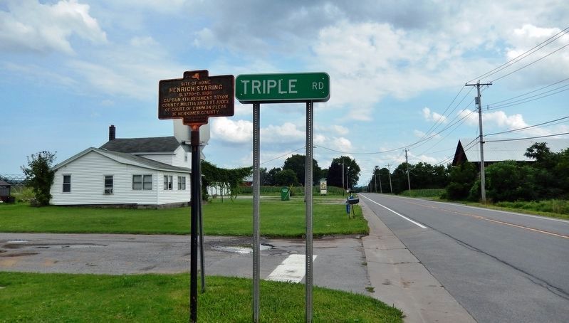 Henrich Staring Marker<br>(<i>wide view � looking east along New York Route 5</i>) image. Click for full size.