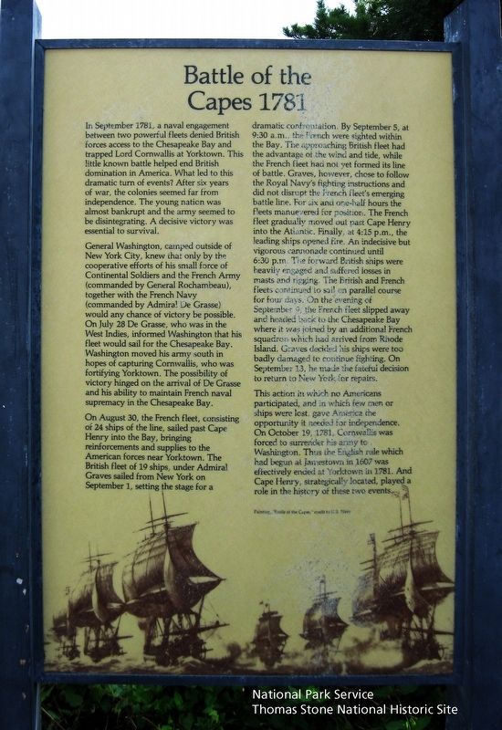 Battle of the Capes 1781 Marker image. Click for full size.