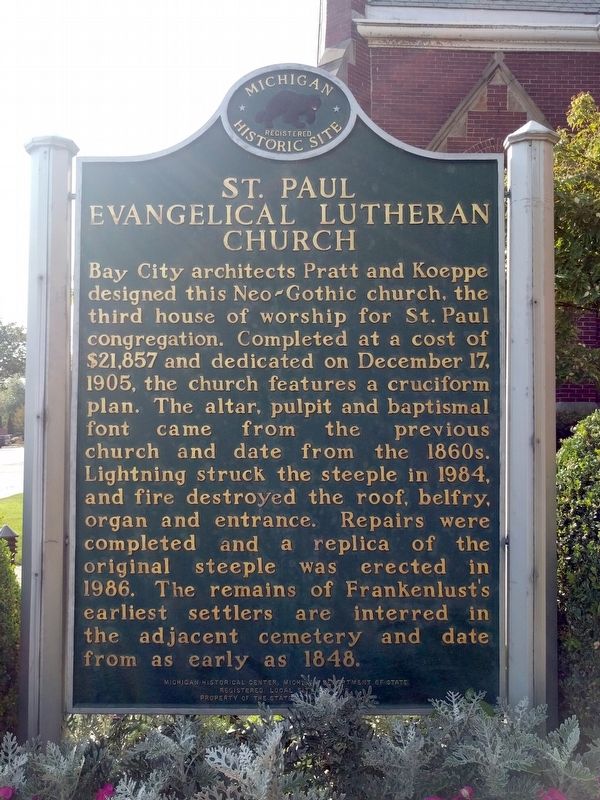 Frankenlust / St. Paul Evangelical Lutheran Church Marker. Click for full size. Frankenlust / St. Paul Evangelical Lutheran Church Marker image. Click for full size.