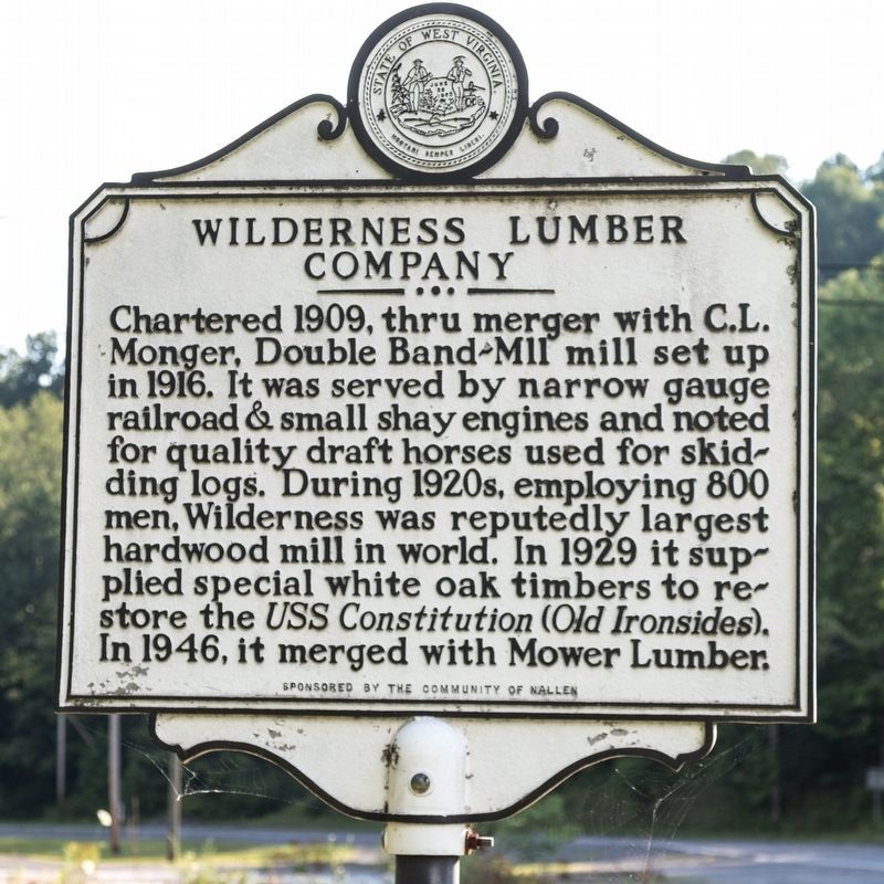 Wilderness Lumber Company side of marker image. Click for full size.