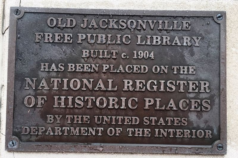 Old Jacksonville Free Public Library Marker image. Click for full size.