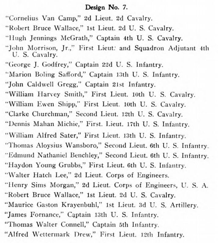 Jonathan Williams Foundry 1902-1909 list of memorial tablets at Memorial Hall, West Point image. Click for full size.