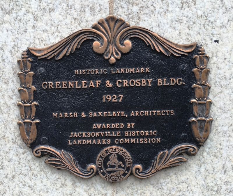 Greenleaf & Crosby Bldg Marker image. Click for full size.