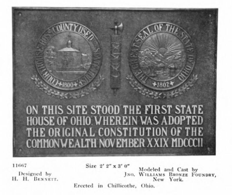 Site of Ohio's First Statehouse Marker image. Click for full size.