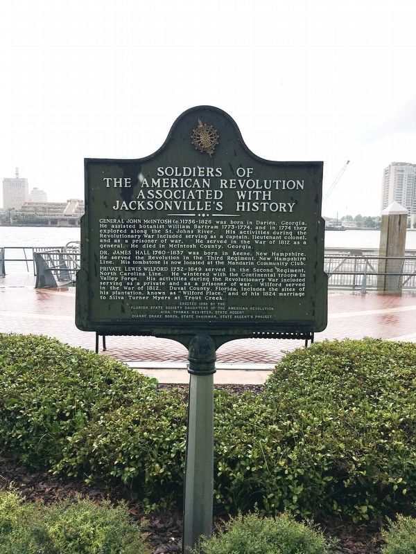 Soldiers of The American Revolution Associated with Jacksonville’s History Marker. Click for full size. Soldiers of The American Revolution Associated with Jacksonville’s History Marker image. Click for full size.