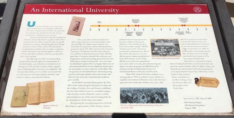 An International University Marker. Click for full size. An International University Marker image. Click for full size.