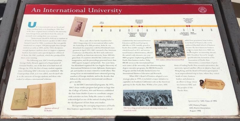 An International University Marker image. Click for full size.