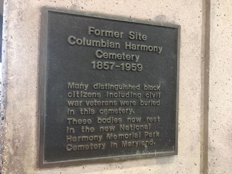 Former Site, Columbian Harmony Cemetery Marker image. Click for full size.