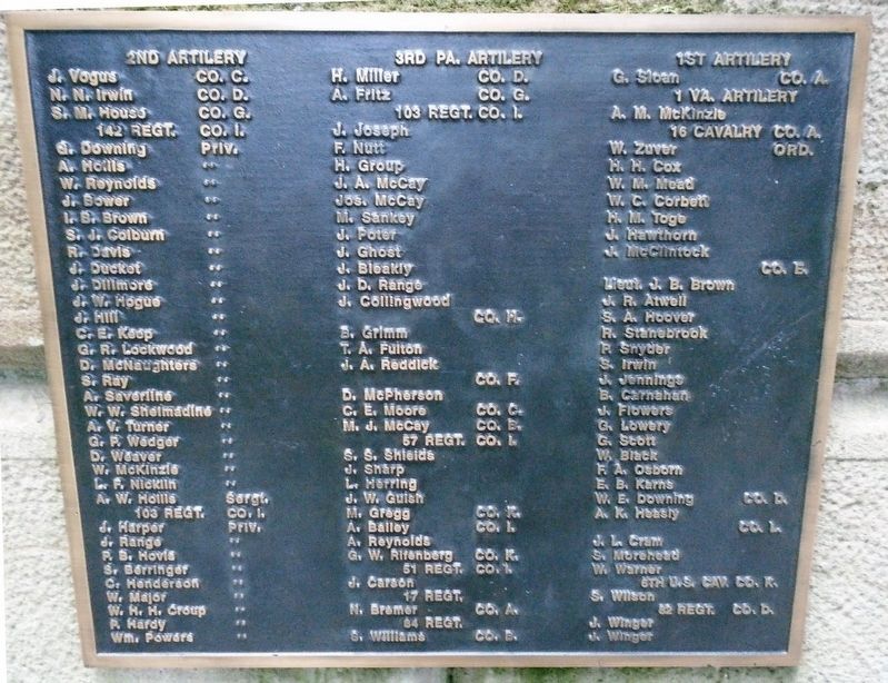 Venango County Civil War Monument Panel. Click for full size. Venango County Civil War Monument Panel image. Click for full size.