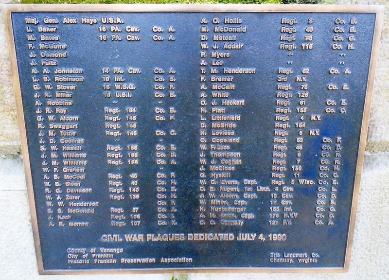 Venango County Civil War Monument Panel image. Click for full size.