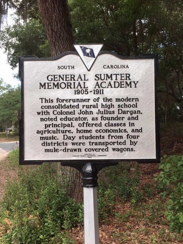 General Sumter Memorial Academy Marker (restored). Click for full size. General Sumter Memorial Academy Marker (restored) image. Click for full size.