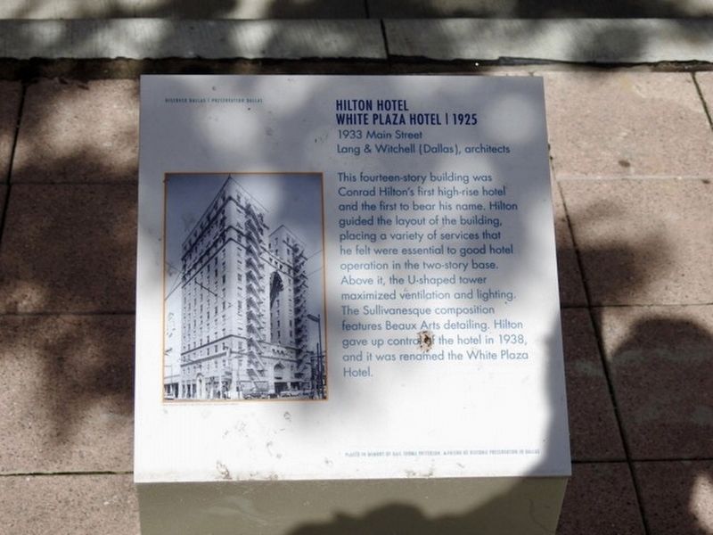Hilton Hotel/White Plaza interpretive, across Main Street. image. Click for full size.